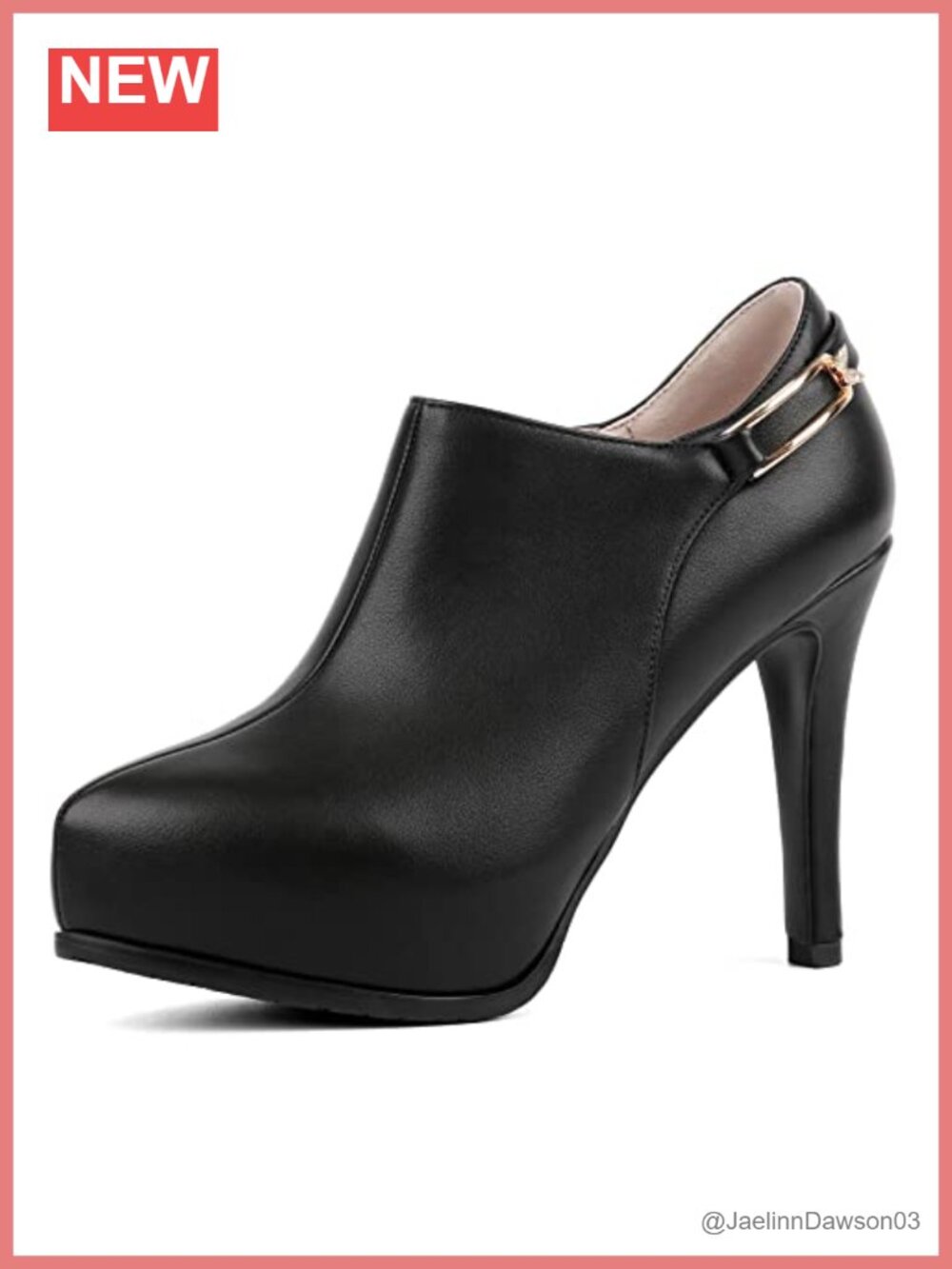 Women's Stiletto Platform Ankle Booties Side Zip PU High Heels